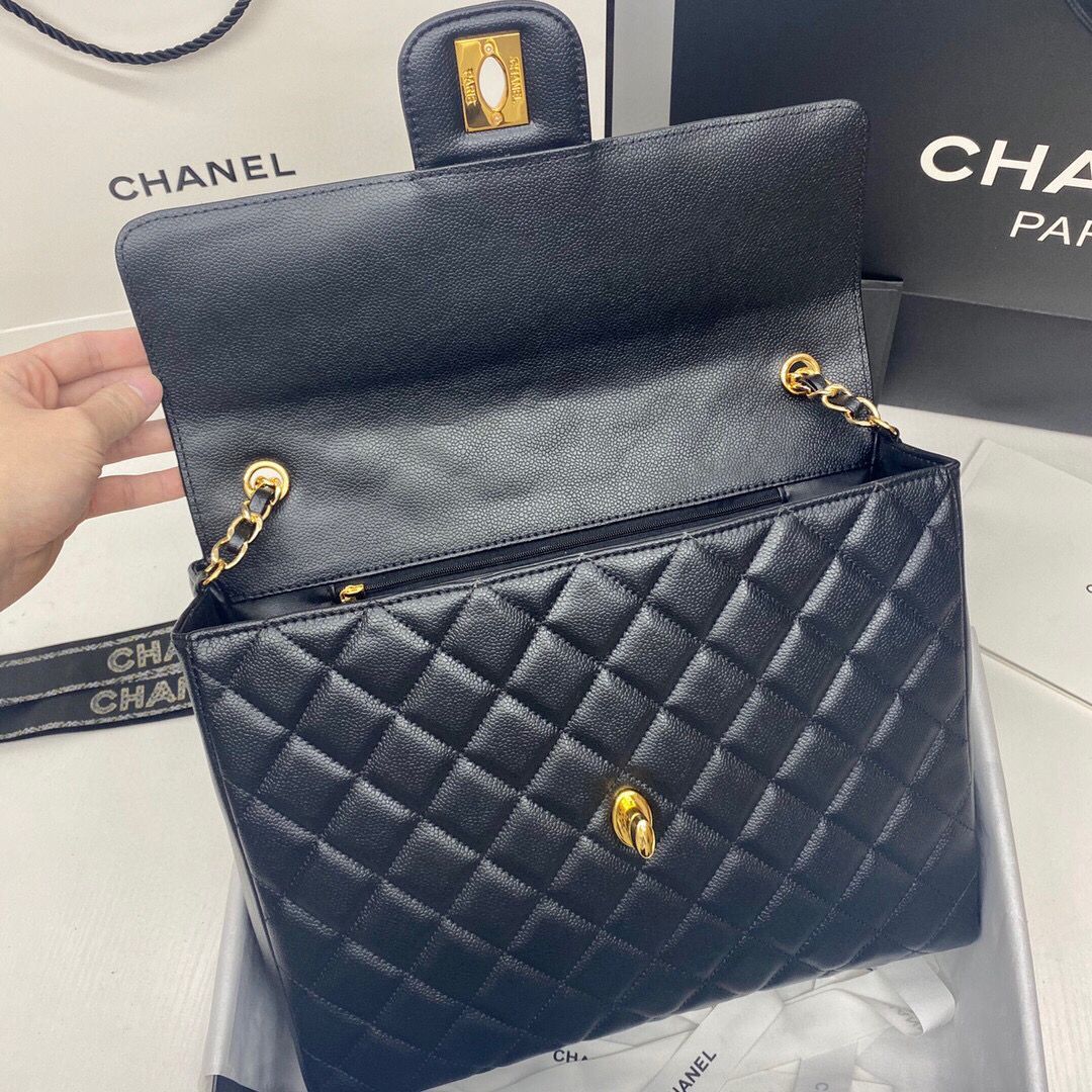 chanel large flap bag  2355 black