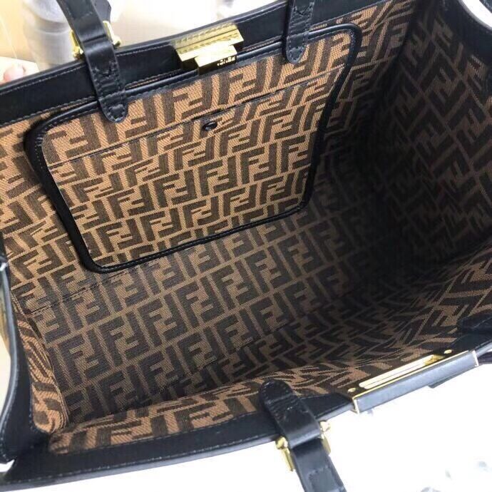 FENDI PEEKABOO X-TOTE canvas bag 8BH374A brown&black