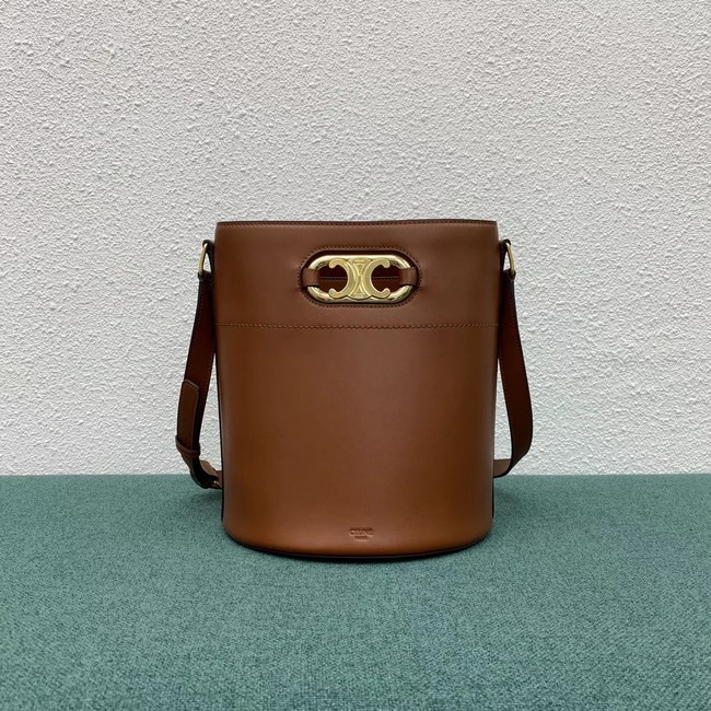 Celine BUCKET BAG IN SHINY CALFSKIN 193043 brown