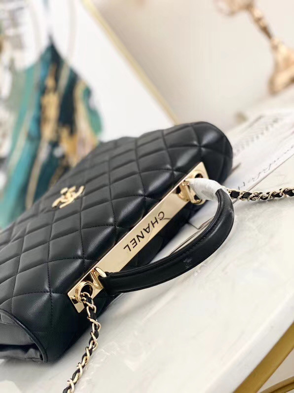 Chanel coco flap bag with top handle A92237 black