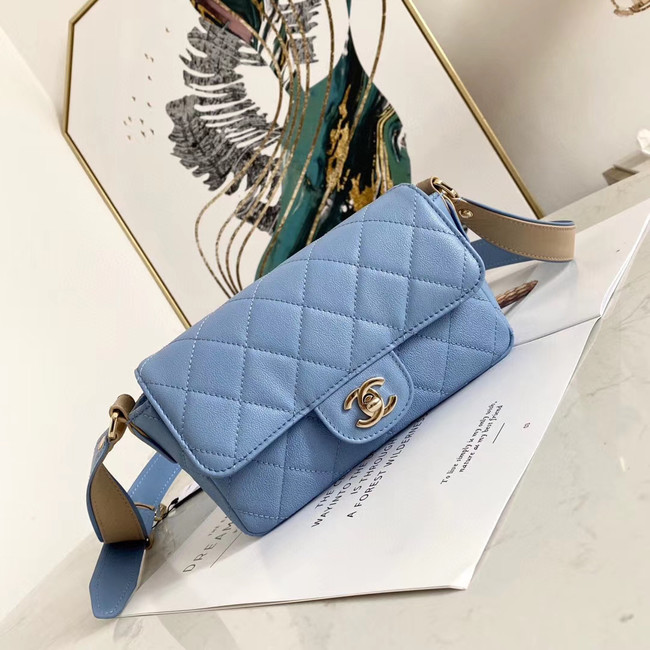 Chanel flap bag AS2273 light blue