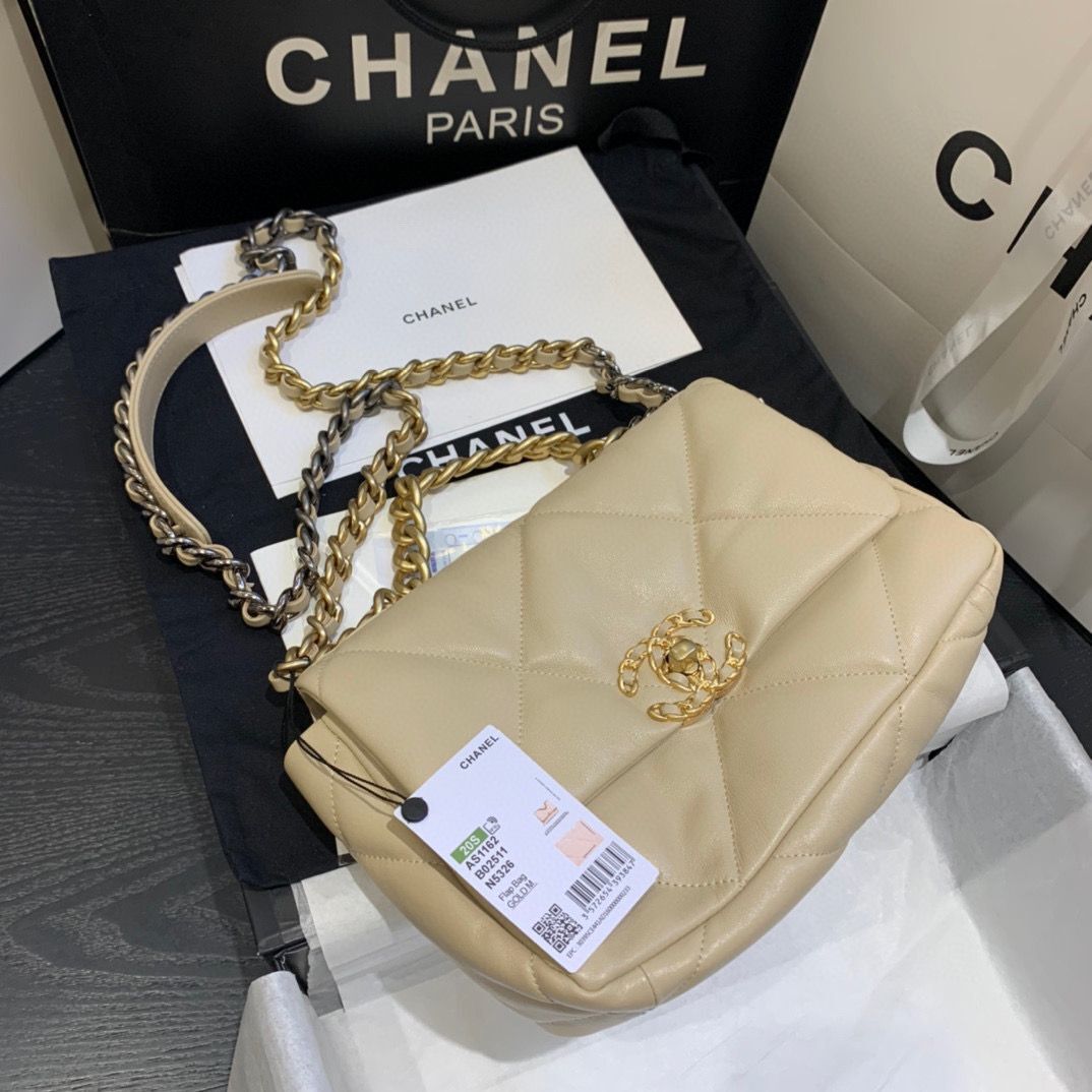 Chanel 19 flap bag AS1160 AS1161 AS1162 Nude