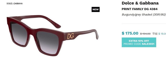 Dolce & Gabbana Sunglasses Top Quality D6001_0118