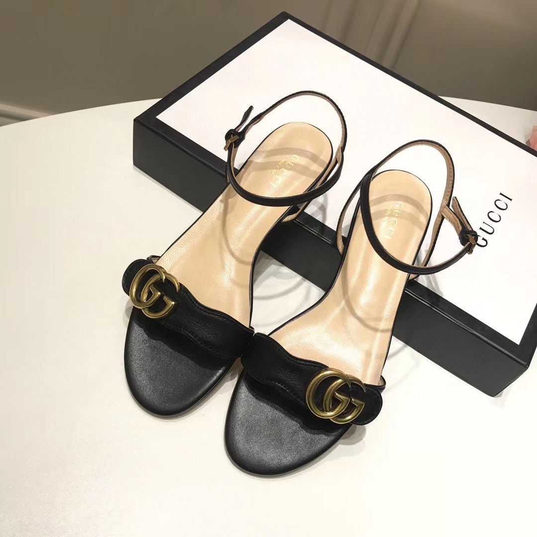 Gucci Sandals Shoes 1CM 7CM 10CM Heels GG6326 Black