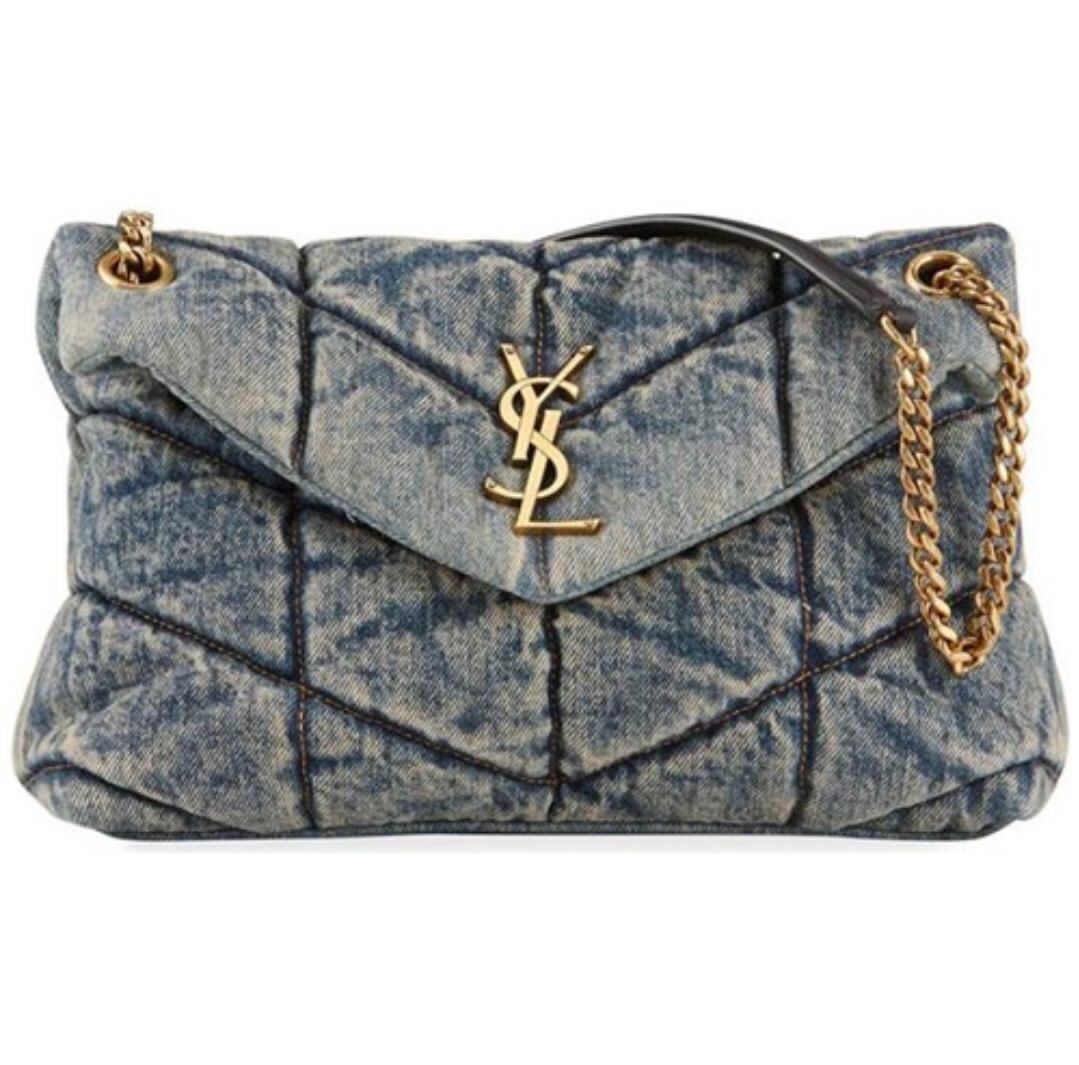 Yves Saint Laurent Loulou Puffer Small Denim Bag Y577476 Blue