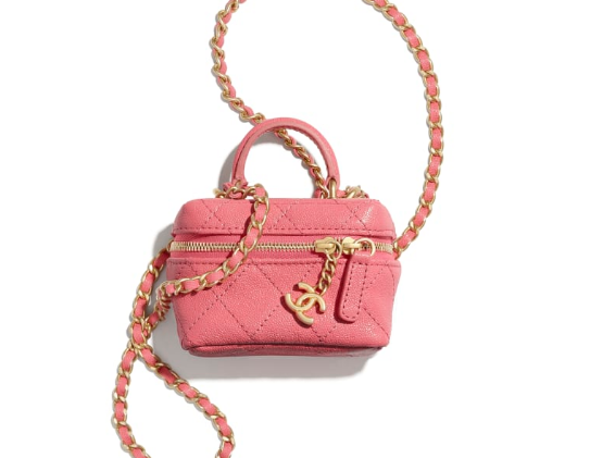 chanel small vanity with chain AP2194 pink