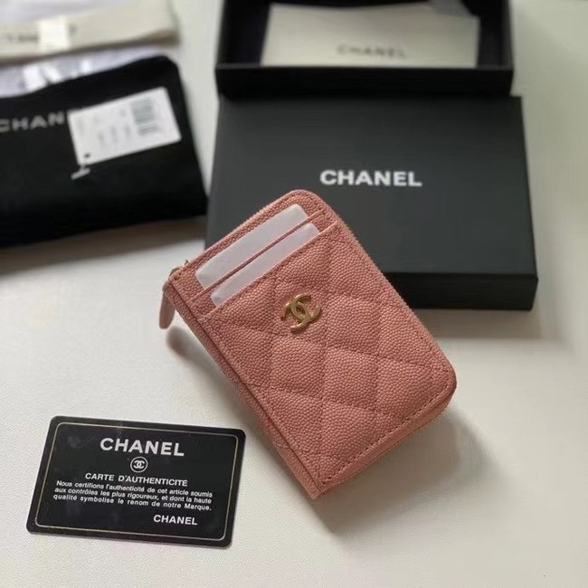 Chanel card holder Calfskin AP1650 pink