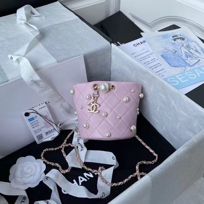 Chanel mini drawstring bag AS2518 pink