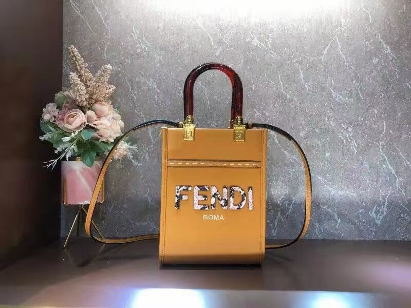 FENDI SUNSHINE SHOPPER leather mini-bag F1620 orange