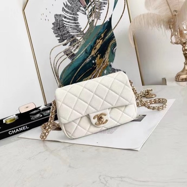 Chanel Flap Shoulder Bag Original leather AS2482 white