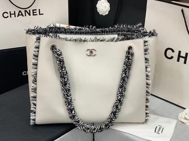 Chanel Original Leather Shopping Bag AS8485 white