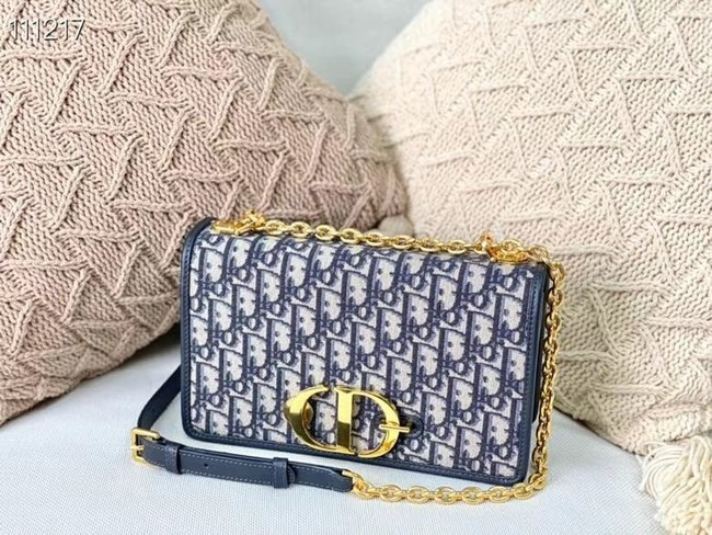 Dior 30 MONTAIGNE BAG Oblique Embroidery M9207 Blue