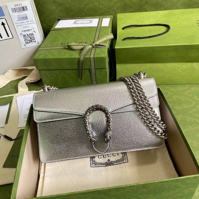 Gucci Dionysus Blooms Leather Shoulder Bag 499623 silver