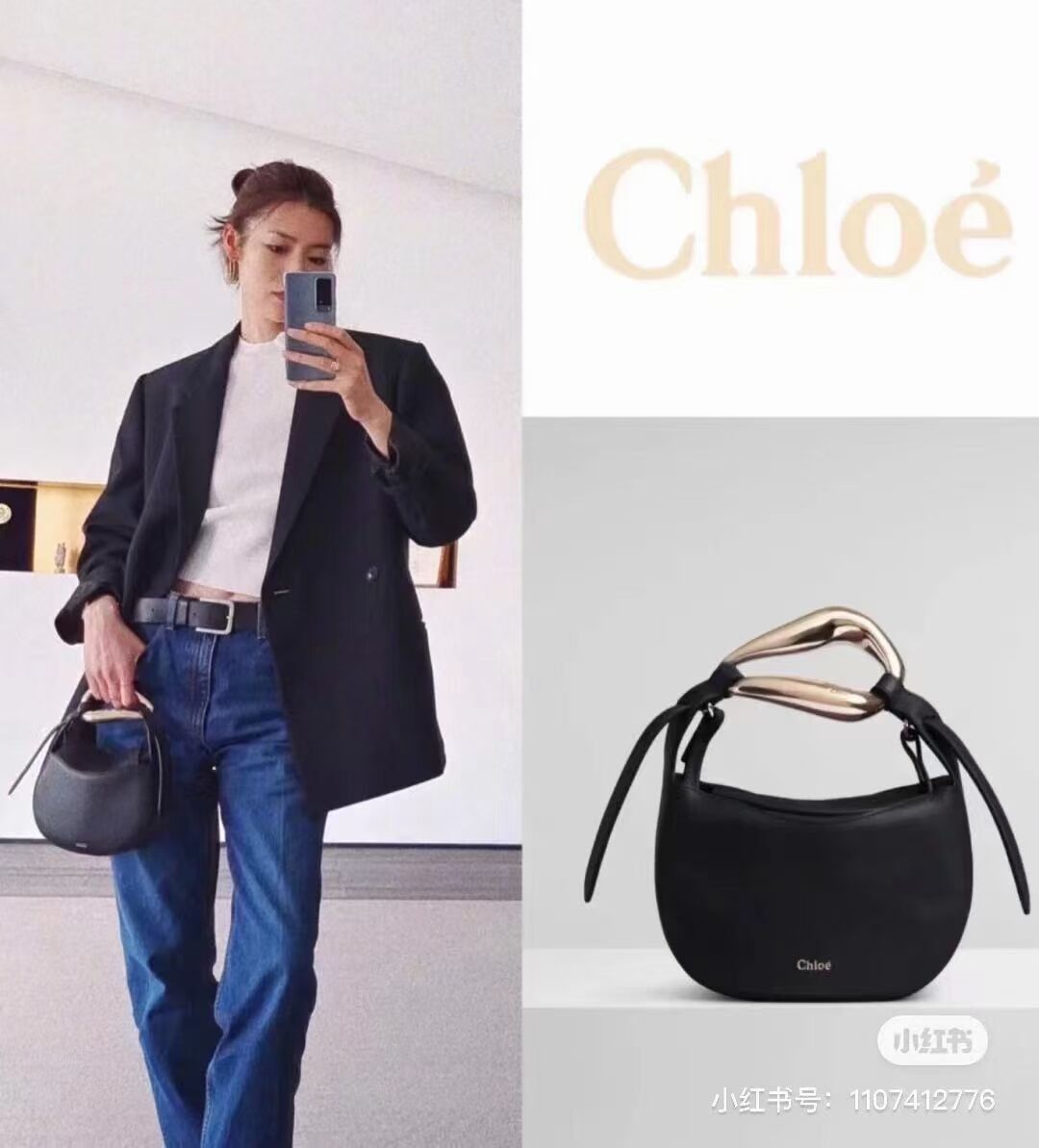 Chloe Original Calfskin Leather Bag 3S1350 black