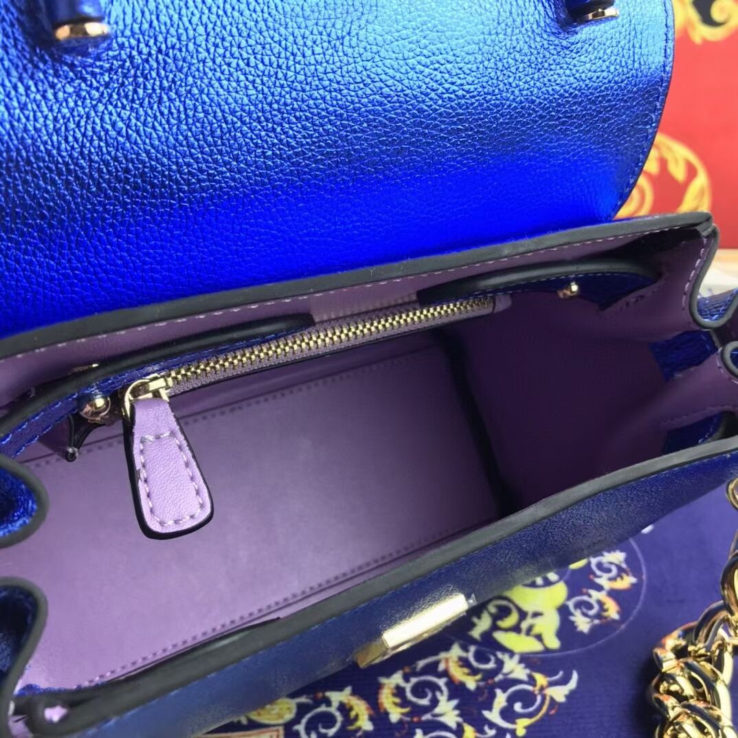 Versace Original Calfskin Leather Bag FS1040 blue
