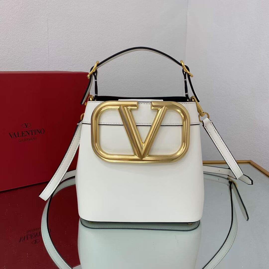 VALENTINO calf leather handbag V0754 white