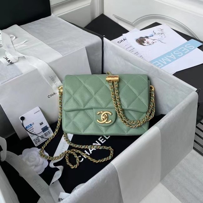 Chanel Flap Shoulder Bag Original leather AS2855 green