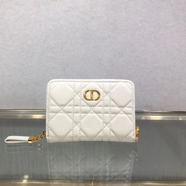 LADY DIOR LOTUS WALLET CANNAGE LAMBSKIN S502 white