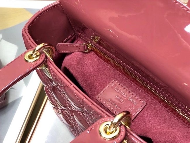 SMALL LADY DIOR BAG Pink Patent Calfskin M0531 Pink