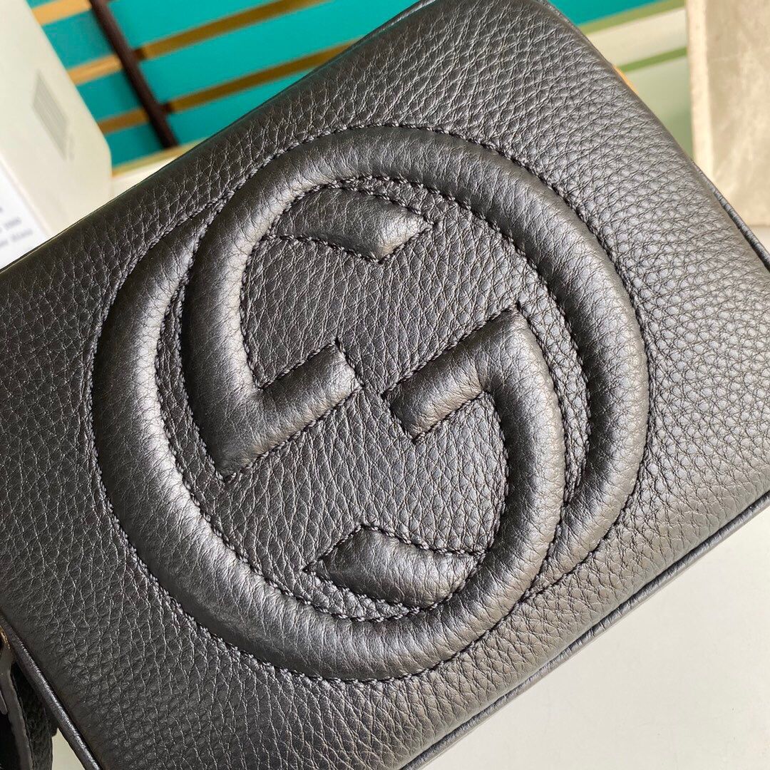 Gucci Soho Original Calfskin Leather Disco Bag 308364 Black
