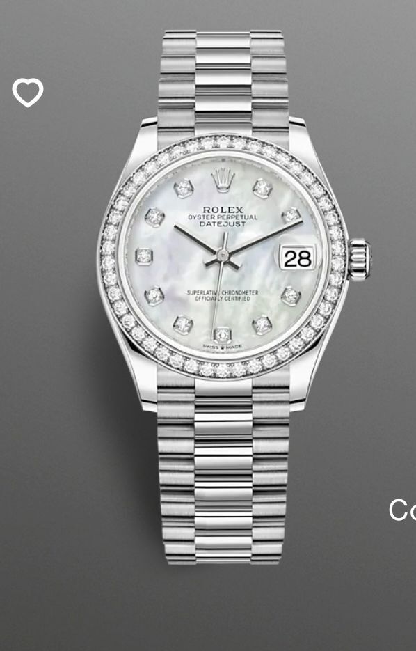 Rolex Watch Datejust 31mm Oystersteel and Silver Band RX5897 White Mother Pearl