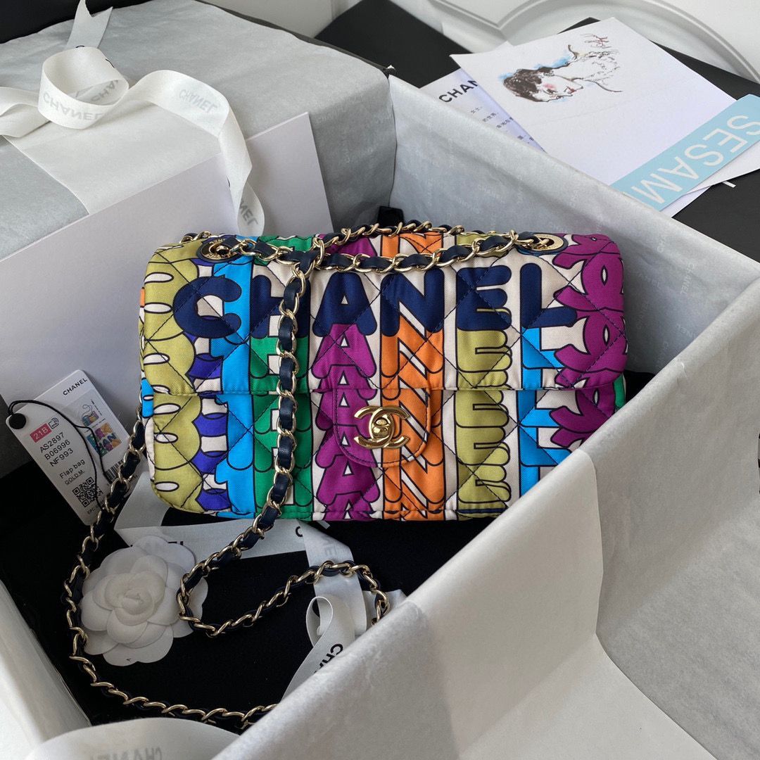 Chanel Colored letters Flap bag AS2897 Rainbow Print