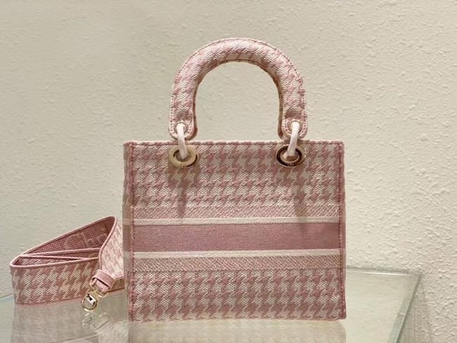 DIOR MEDIUM LADY D-LITE BAG Embroidery M0565OR pink