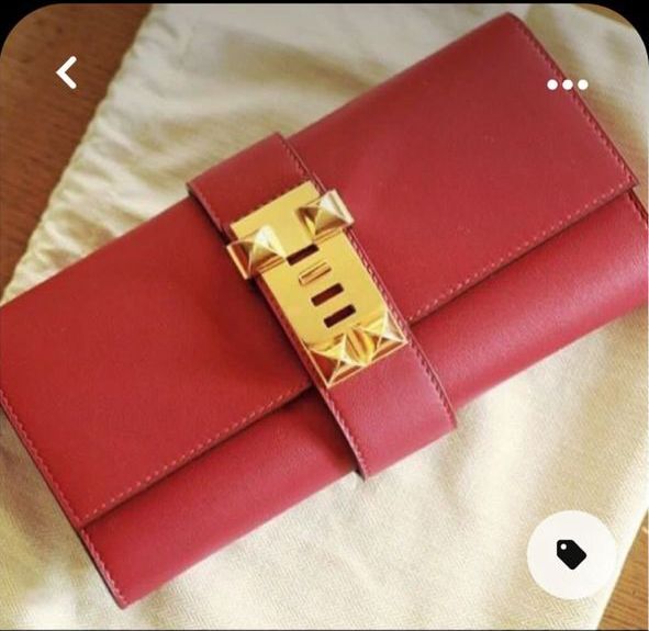 Hermes Original swift Leather Clutch 37001 Red