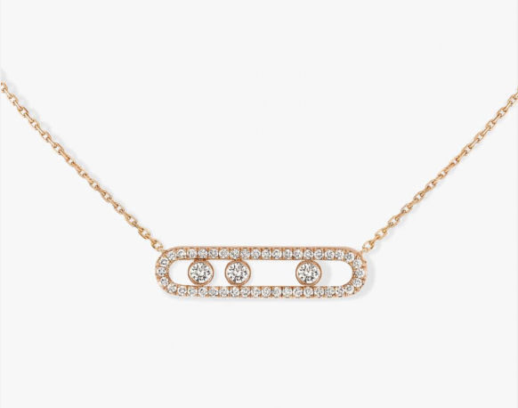 Messika Rose Gold Diamond Necklace M5434 Move Pave