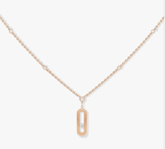 Messika Rose Gold Diamond Necklace M5437 Move Uno Long Necklace