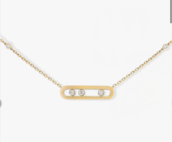 Messika Yellow Gold Diamond Necklace M5434 Baby Move