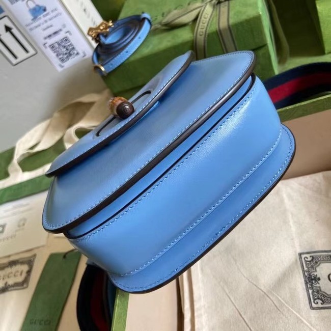 Gucci Mini top handle bag with Bamboo 686864 Blue