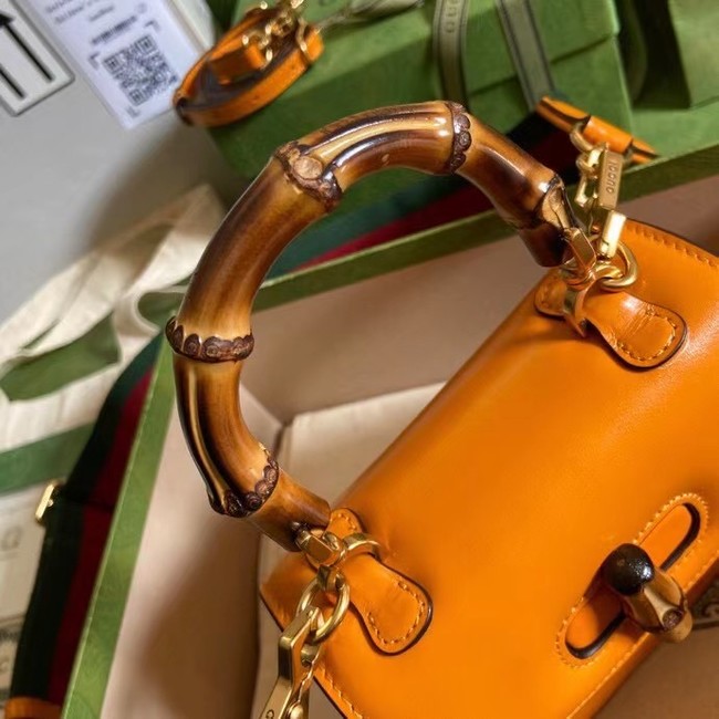 Gucci Mini top handle bag with Bamboo 686864 yellow
