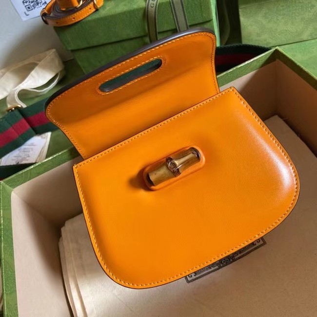Gucci Mini top handle bag with Bamboo 686864 yellow