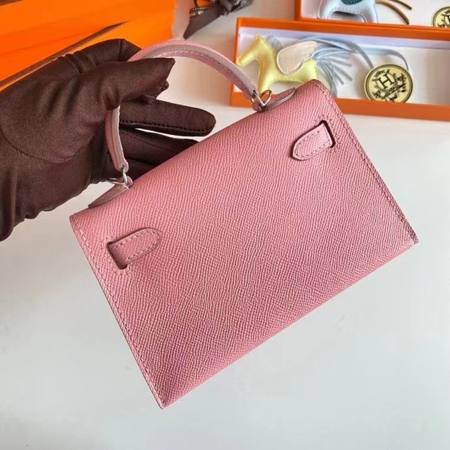 Hermes Kelly 19cm Shoulder Bags Epsom Leather KL19 Silver hardware pink