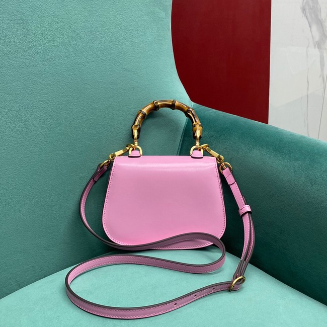 Gucci Mini top handle bag with Bamboo 686864 pink