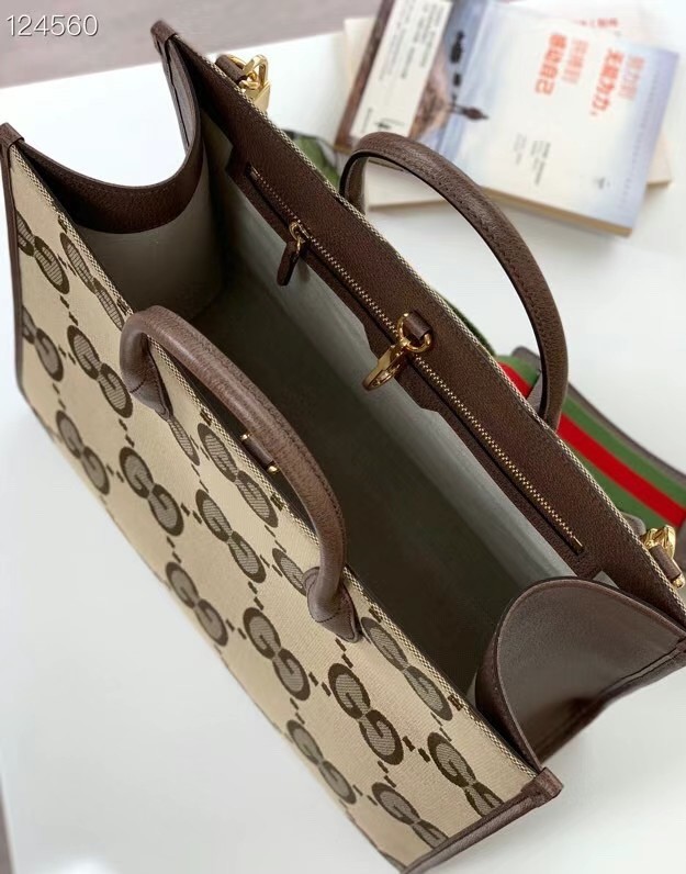 Gucci Tote bag with jumbo GG 678839 brown
