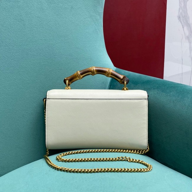 Gucci Small top handle bag with Bamboo 675794 white