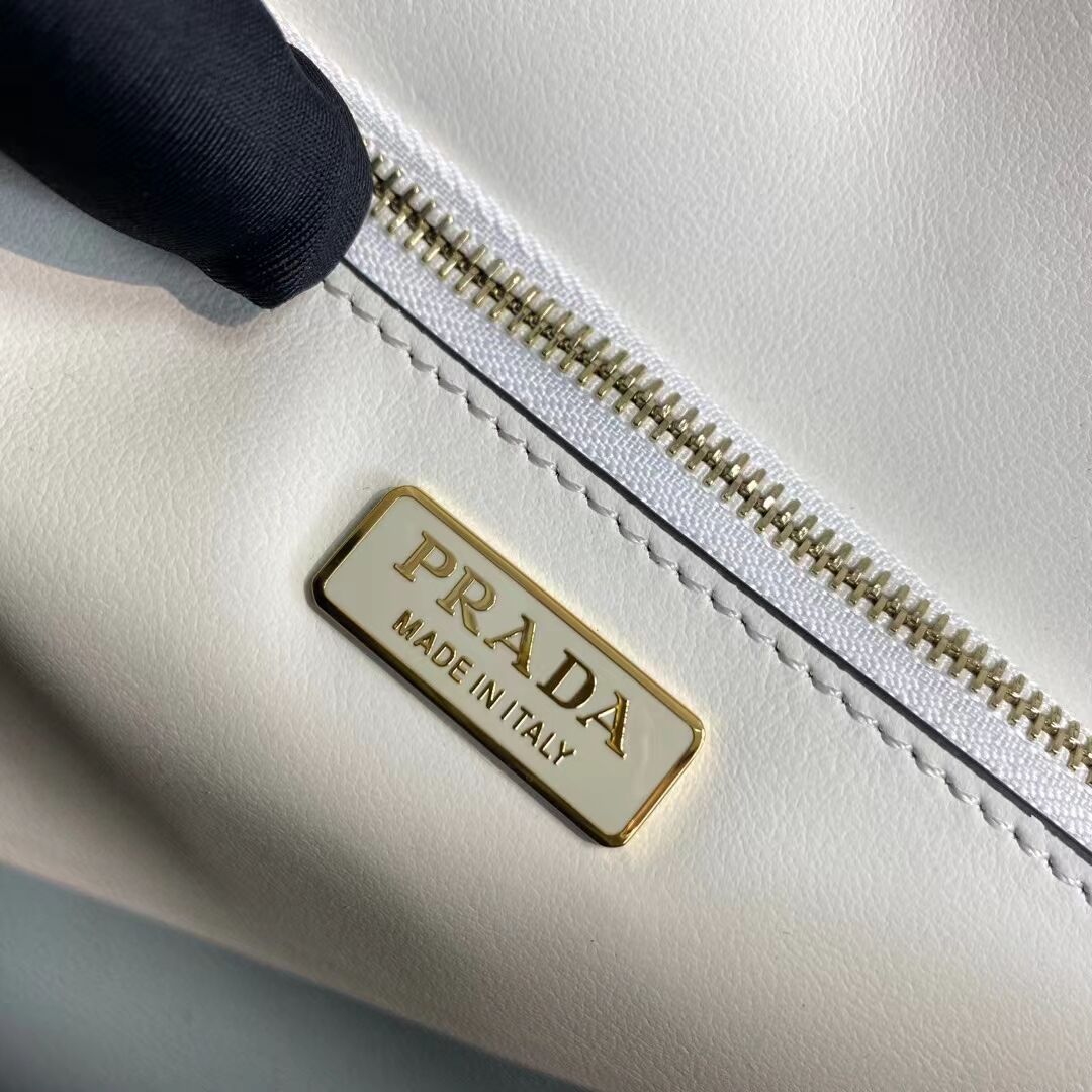 Prada Saffiano leather Identity shoulder bag 1BM318 white