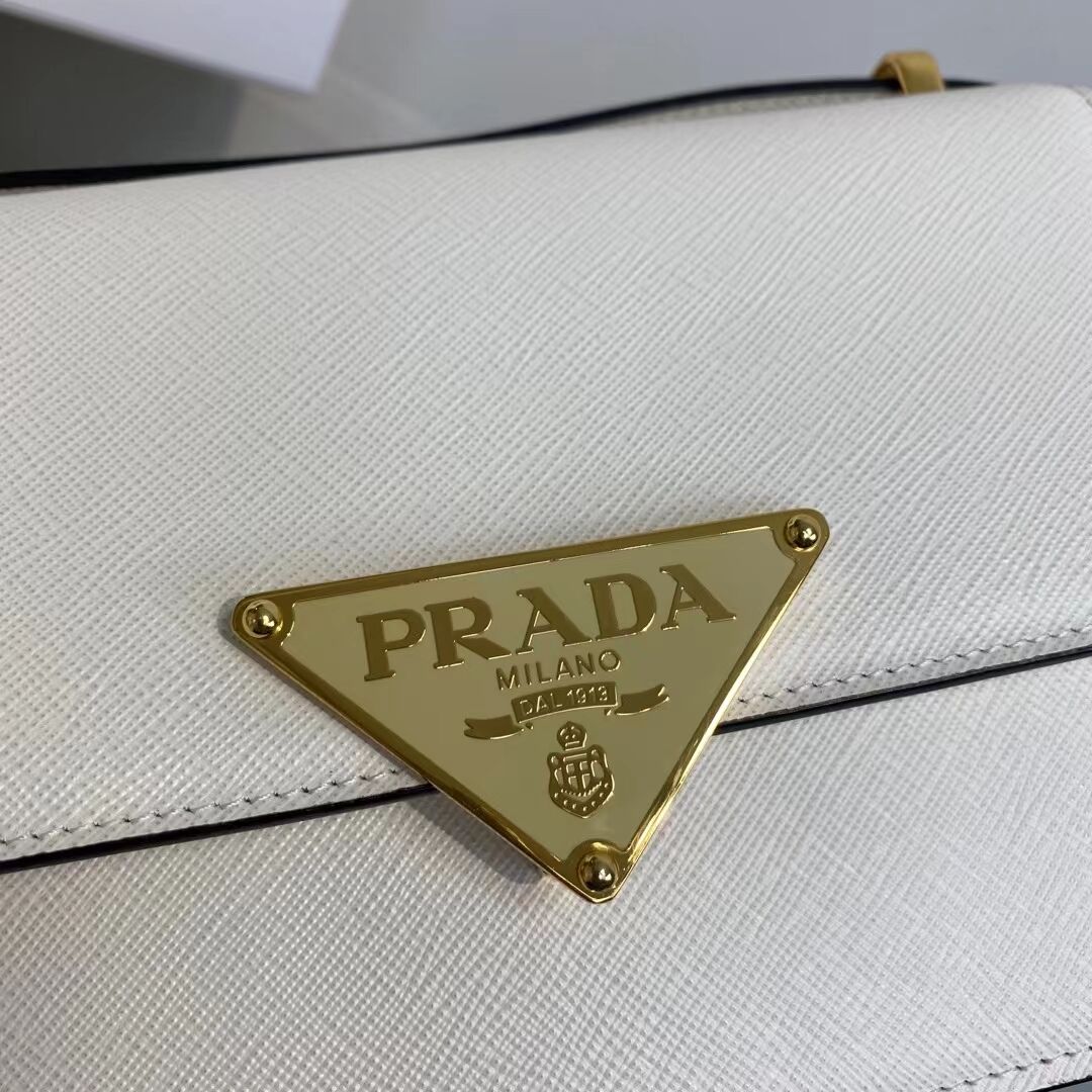 Prada Saffiano leather Identity shoulder bag 1BN320 white