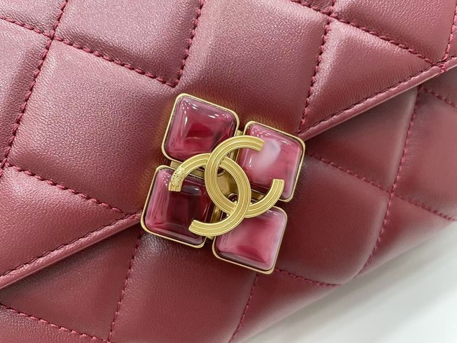 Chanel Flap Lambskin Shoulder Bag AS2557 Burgundy