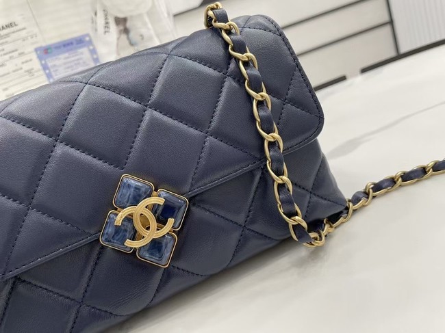 Chanel Flap Lambskin Shoulder Bag AS2557 dark blue