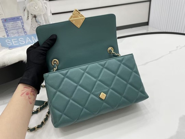 Chanel Flap Lambskin Shoulder Bag AS2557 green