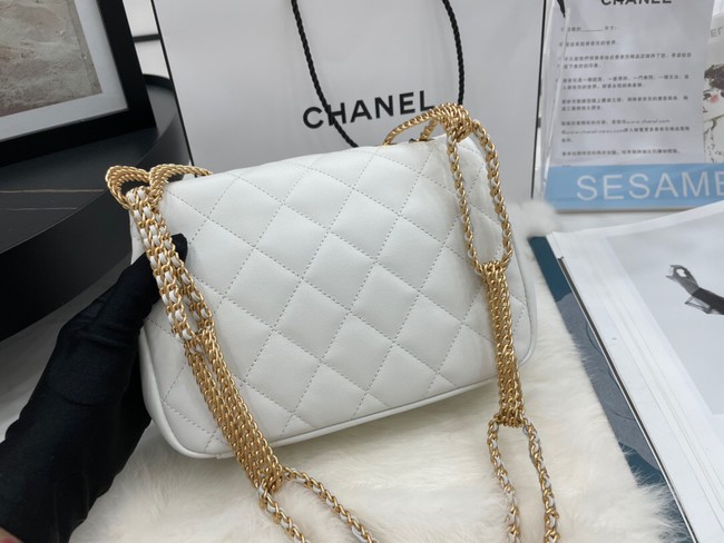Chanel Flap Lambskin Shoulder Bag AS2975 white