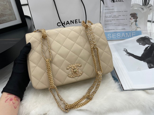 Chanel Flap Lambskin Shoulder Bag AS2976 cream