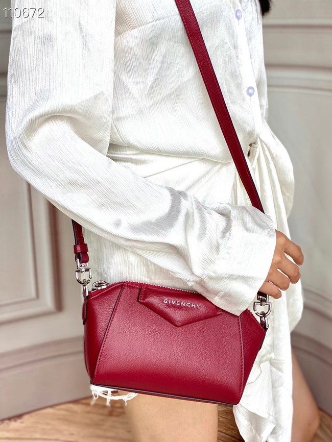 GIVENCHY Original Leather Shoulder Bag 1870 Burgundy
