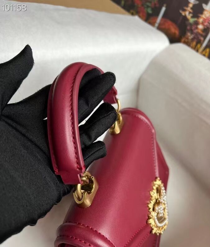 Dolce & Gabbana Origianl Leather Shoulder Bag 4011 Burgundy