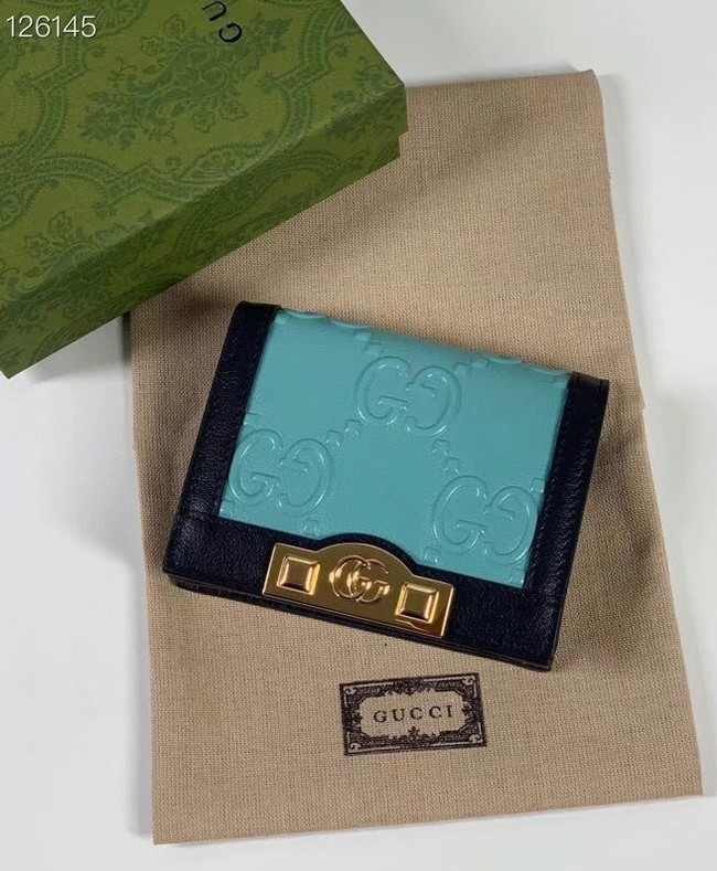 Gucci GG card case wallet 676150 light blue