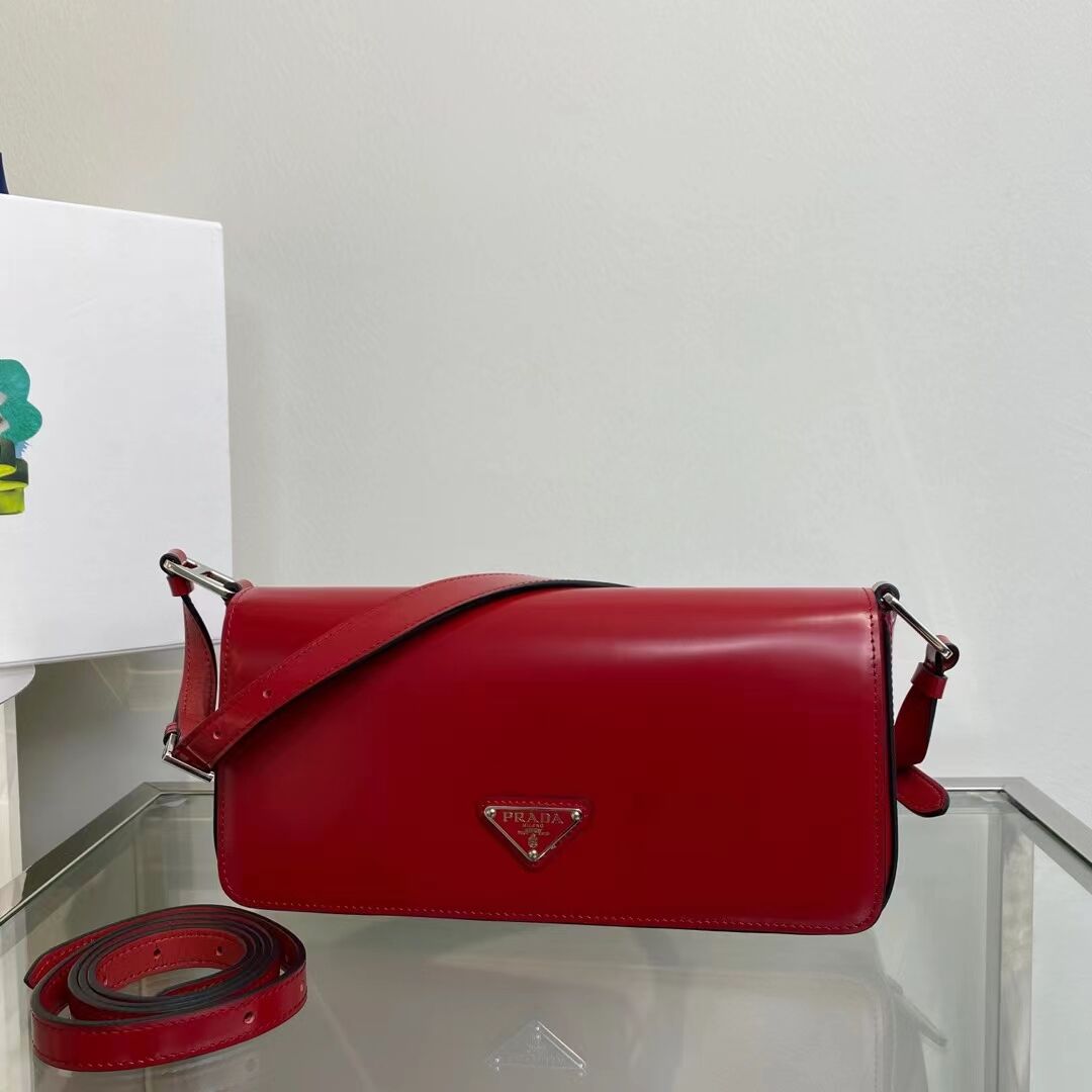 Prada Brushed leather Femme bag 1BD323 red