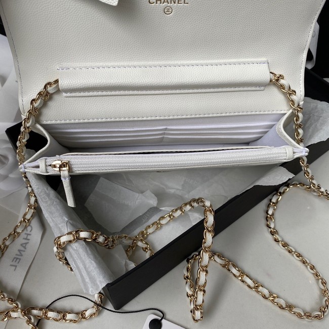 Chanel Grained Calfskin small Shoulder Bag AP2734 white